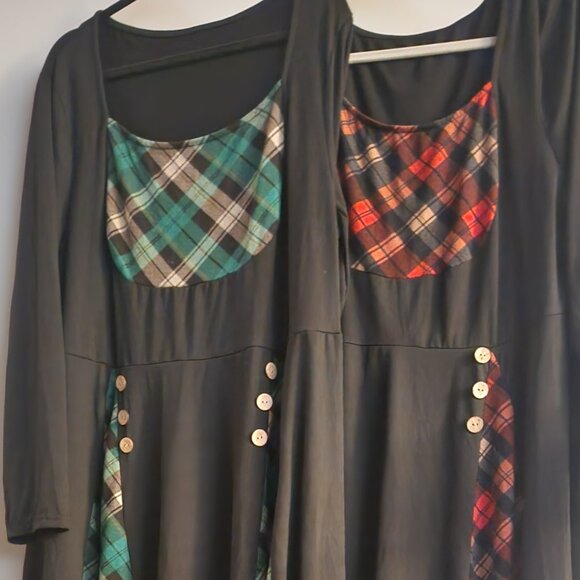 Unknown Dresses & Skirts - 2 Tartan Plaid Holiday Hostess Dresses